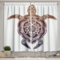 thumbnail image 1 of Ambesonne Turtle Kitchen Curtains, Ornate Mandala Motif, 55"x39", Multicolor, 1 of 2