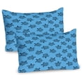 thumbnail image 1 of Ambesonne Turtle Pillow Sham 2 Pack, Boho Ornamental Sea Animal, 36"x20", Azure Blue and Charcoal Grey, 1 of 3