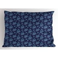 thumbnail image 1 of Ambesonne Turtle Pillow Sham, Nautical Animals Maya, 36" X 20", Purple Magenta and Aqua, 1 of 2