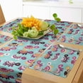 thumbnail image 1 of Ambesonne Turtle Table Runner & Placemats, Animals Ethnic, Placemat 4 pcs + Runner 14"x72", Multicolor Pale Blue, 1 of 2
