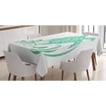 thumbnail image 1 of Ambesonne Turtle Tablecloth Rectangular Table Cover, Plumeria Flowers Pattern, 60"x84", White and Sea Green, 1 of 4