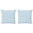 thumbnail image 1 of Ambesonne Turtle Throw Pillow Cover 2 Pack, Underwater Fauna Motif, 24", Blue and White, 1 of 2
