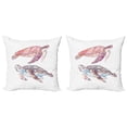 thumbnail image 1 of Ambesonne Turtle Throw Pillow Cover 2 Pack, Watercolor Soft Art, 24", Pink Fuchsia Purple, 1 of 7