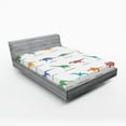 thumbnail image 1 of Ambesonne Tyrannosaurus Fitted Sheet, Jurassic Fossil Dinos, King Size, Multicolor, 1 of 3