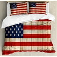 thumbnail image 1 of Ambesonne USA Duvet Cover Set, Independence Day in July, 2-Calking, Cream Red Navy Blue, 1 of 7