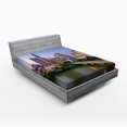 thumbnail image 1 of Ambesonne USA Fitted Sheet, Autin Texas City Bridge, Queen Size, Multicolor, 1 of 2