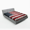 thumbnail image 1 of Ambesonne USA Fitted Sheet, Fourth of July Independence, Full Size, Dark Blue White Red, 1 of 2