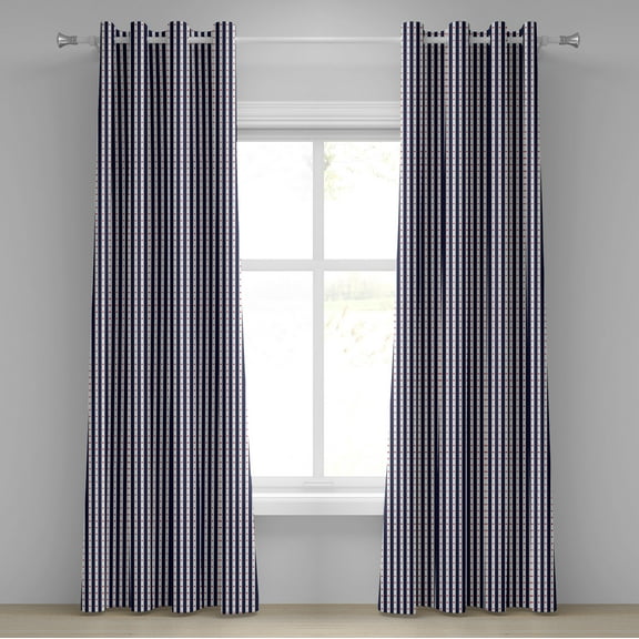 Ambesonne USA Grommet Curtain, Famous Day of United States, 50" x 120", Indigo Red White