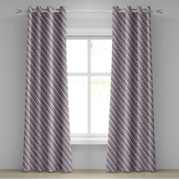 Ambesonne USA Grommet Curtain, Patriotic Western Salute, 50" x 96", Grey Indigo Red