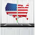 thumbnail image 1 of Ambesonne USA Kitchen Curtains, Old Glory Theme Patriotic 3D, 55"x39", Vermilion Night Blue, 1 of 3