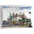 thumbnail image 1 of Ambesonne USA Pillow Sham, Las Vegas Street Sketchy, 26" X 20", Multicolor, 1 of 2