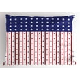 thumbnail image 1 of Ambesonne USA Pillow Sham, Stars and Stripes Flag, 36" X 20", Violet Blue Ruby White, 1 of 2