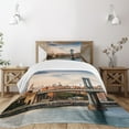 thumbnail image 1 of Ambesonne USA Quilted Bedspread Set 2 Pcs, Manhattan Bridge in NYC, Twin Size, Multicolor, 1 of 3