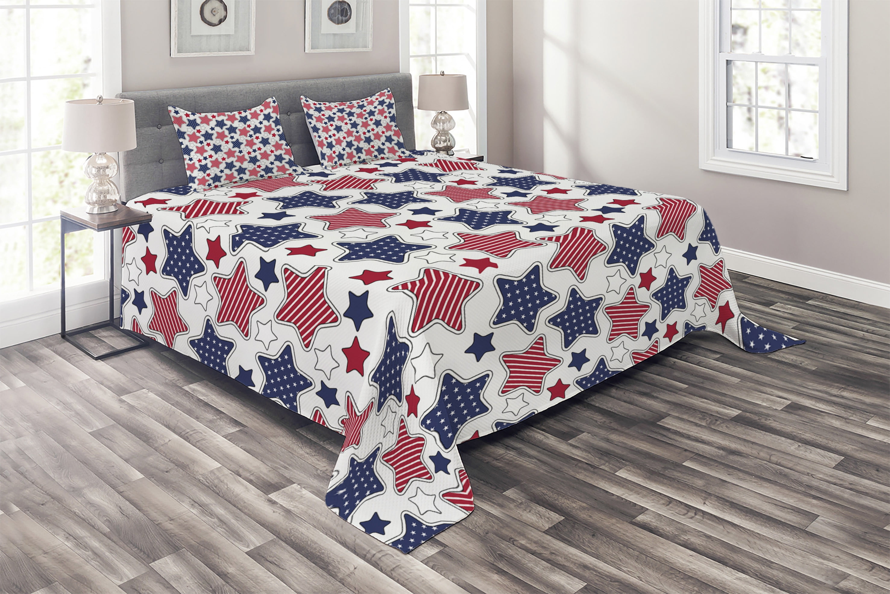 White Queen Bedspread Set with Polyester Material