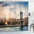 thumbnail image 1 of Ambesonne USA Shower Curtain, Manhattan Bridge in NYC, 69"Wx70"L, Multicolor, 1 of 5