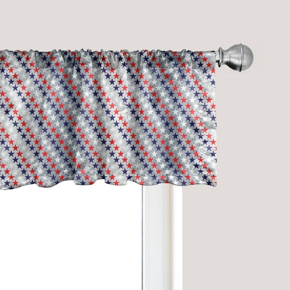 Ambesonne USA Window Valance, Patriotic Western Salute, 54" X 12", Grey Indigo Red