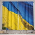 thumbnail image 1 of Ambesonne Ukraine Kitchen Curtains, Independence of Country, 55"x30", Cobalt Blue Yellow, 1 of 1