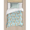 thumbnail image 1 of Ambesonne Umbrella Duvet Cover Sets, Rainy Weather Equipment, 2-Twin, Pale Blue Dark Orange, 1 of 4