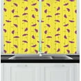thumbnail image 1 of Ambesonne Umbrella Kitchen Curtains, Rain Accessory Pattern, 55"x45", Yellow and Violet, 1 of 3