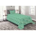 thumbnail image 1 of Ambesonne Umbrella Quilted Bedspread Set 2 Pcs, Wet Weather in Green, Twin Size, Pale Green Sea Green, 1 of 3
