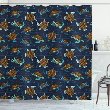 Ambesonne Under the Sea Shower Curtain, Cartoon Ocean Life, 69"Wx84"L, Multicolor