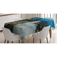 thumbnail image 1 of Ambesonne Under the Sea Tablecloth Rectangular Table Cover, Turtle Coral Reef, 60"x84", Brown Coconut Aqua, 1 of 4