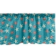 thumbnail image 1 of Ambesonne Under the Sea Window Valance, Nautical Wildlife, 54" X 12", Coral Ivory and Teal, 1 of 3