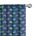 thumbnail image 1 of Ambesonne Underwater 4-Panel Curtains, Happy Colorful Fish Art, 56"x63", Dark Sky Blue Fern Green, 1 of 4