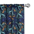 thumbnail image 1 of Ambesonne Underwater 4-Panel Curtains, Marine Animal and Flower, 56"x84", Cadet Blue Marigold, 1 of 1