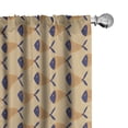thumbnail image 1 of Ambesonne Underwater Window Curtains, Marine Theme Simple Fish, Each 28" W x 95" L, Dark Peach and Indigo, 1 of 4
