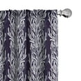 thumbnail image 1 of Ambesonne Underwater Window Curtains, Reef Marine Foliage Sea, Each 28" W x 95" L, Dark Indigo and White, 1 of 5
