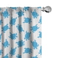 thumbnail image 1 of Ambesonne Underwater 4-Panel Curtains, Sea Turtles Exotic Ocean, 56"x84", Azure Blue White, 1 of 1