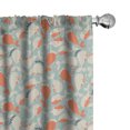 thumbnail image 1 of Ambesonne Underwater Curtains, Ocean Animal Whales, Pair of 28"x84", Salmon Coconut Turquoise, 1 of 5
