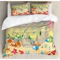thumbnail image 1 of Ambesonne Underwater Duvet Cover Set, Cartoon Funny, 2-Calking, Multicolor, 1 of 7