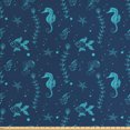 thumbnail image 1 of Ambesonne Underwater Fabric by the Yard Upholstery, Goldfish Seahorse, 2 Yards, Azure Blue Night Blue, 1 of 4