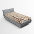 thumbnail image 1 of Ambesonne Underwater Fitted Sheet, Marine Fishing Net, Twin Size, Beige Cream, 1 of 3
