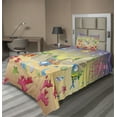 thumbnail image 1 of Ambesonne Underwater Fitted & Top Sheet Set with Sham, Cartoon Funny, Multicolor, 1 of 4