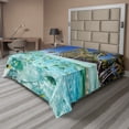 thumbnail image 1 of Ambesonne Underwater Flat Sheet, Butterflyfish Ocean Palm, Queen Size, Aqua and Blue, 1 of 1