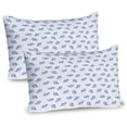 thumbnail image 1 of Ambesonne Underwater Pillow Sham 2 Pack, Fishes Swimming Bubbles, 26"x20", Dark Ceil Blue White, 1 of 3