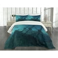 thumbnail image 1 of Ambesonne Underwater Quilted Bedspread Set 3 Pcs, Dolphins Ship Sea, King Size, Slate Blue Pale Blue, 1 of 3