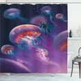 thumbnail image 1 of Ambesonne Underwater Shower Curtain, Jellyfish, 69"Wx75"L, Purple Blue, 1 of 5