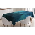 thumbnail image 1 of Ambesonne Underwater Tablecloth Rectangular Table Cover, Dolphins Ship Sea, 60"x90", Slate Blue Pale Blue, 1 of 4