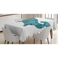 thumbnail image 1 of Ambesonne Underwater Tablecloth Rectangular Table Cover, Humpback Whale Sea, 60"x90", Teal Blue Dried Rose, 1 of 4