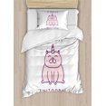 thumbnail image 1 of Ambesonne Unicorn Cat Duvet Cover Sets, Kitten, 2-Twin, Pale Pink Purple, 1 of 4
