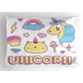 thumbnail image 1 of Ambesonne Unicorn Cat Pillow Sham, Dream, 26" X 20", Pale Yellow Sky Blue, 1 of 2