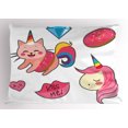 thumbnail image 1 of Ambesonne Unicorn Cat Pillow Sham, Fantasy, 36" X 20", Pink Multicolor, 1 of 2