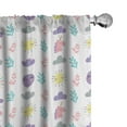 thumbnail image 1 of Ambesonne Unicorn Curtains, Clouds Suns Animals Art, Pair of 28"x63", Pale Lilac Turquoise and Blue, 1 of 4