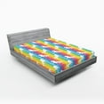 thumbnail image 1 of Ambesonne Unicorn Fitted Sheet, Colorful Stripe Composition, Full Size, Multicolor, 1 of 3