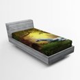thumbnail image 1 of Ambesonne Unicorn Fitted Sheet, Fantasy Forest, Twin XL Size, Green White, 1 of 2