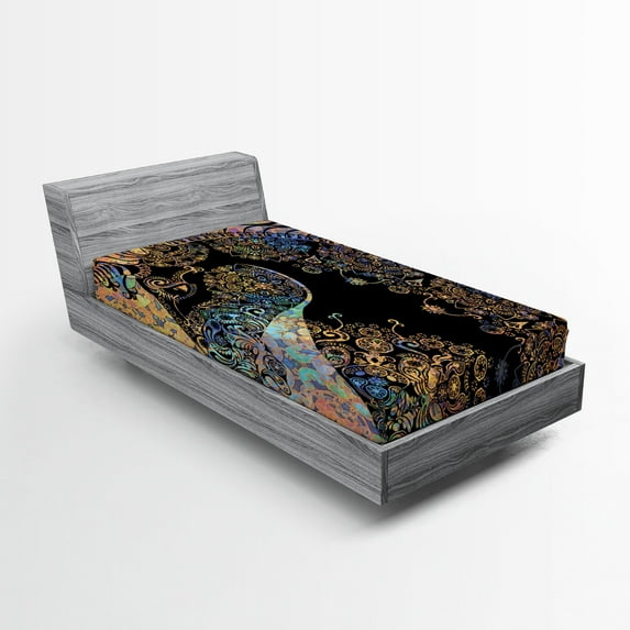 Ambesonne Unicorn Fitted Sheet, Mandala Design, Twin Size, Multicolor